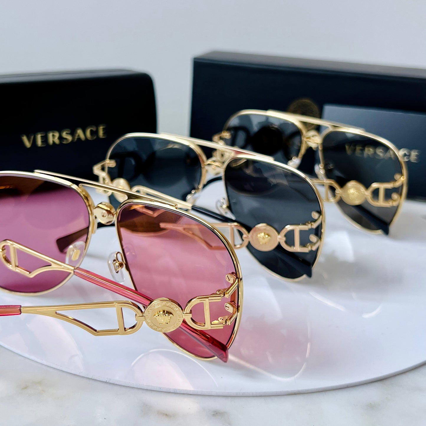 Versace VE2255 Medusa Ultra Oversized Aviator in Pink