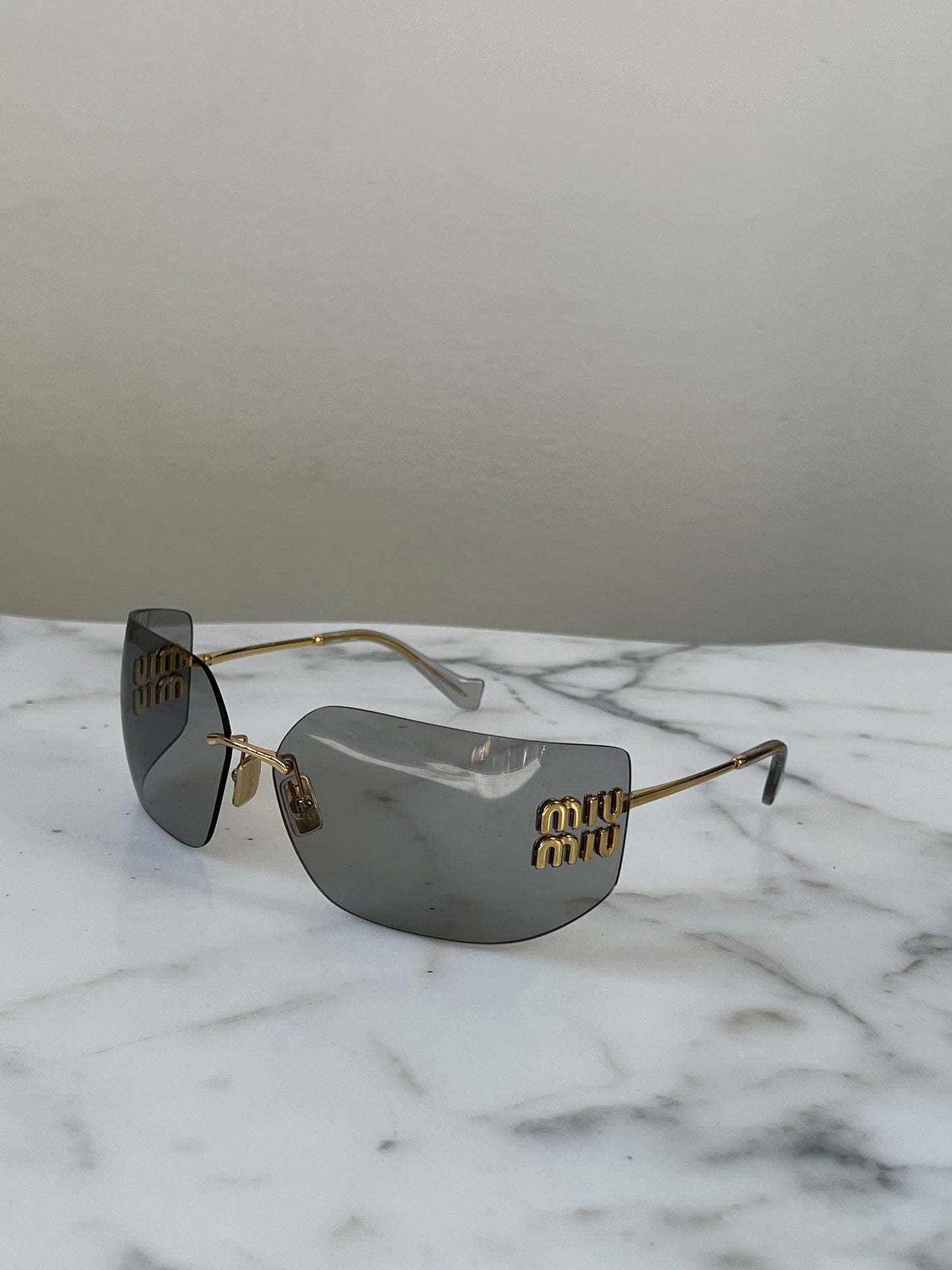 Miu Miu MU54YS Sunglasses in Light Grey