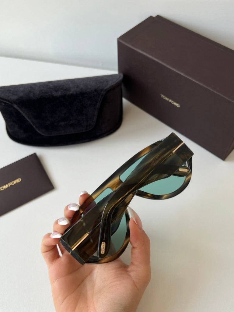 Tom Ford Bronson FT1044 Aviator Sunglasses in Havana Blue