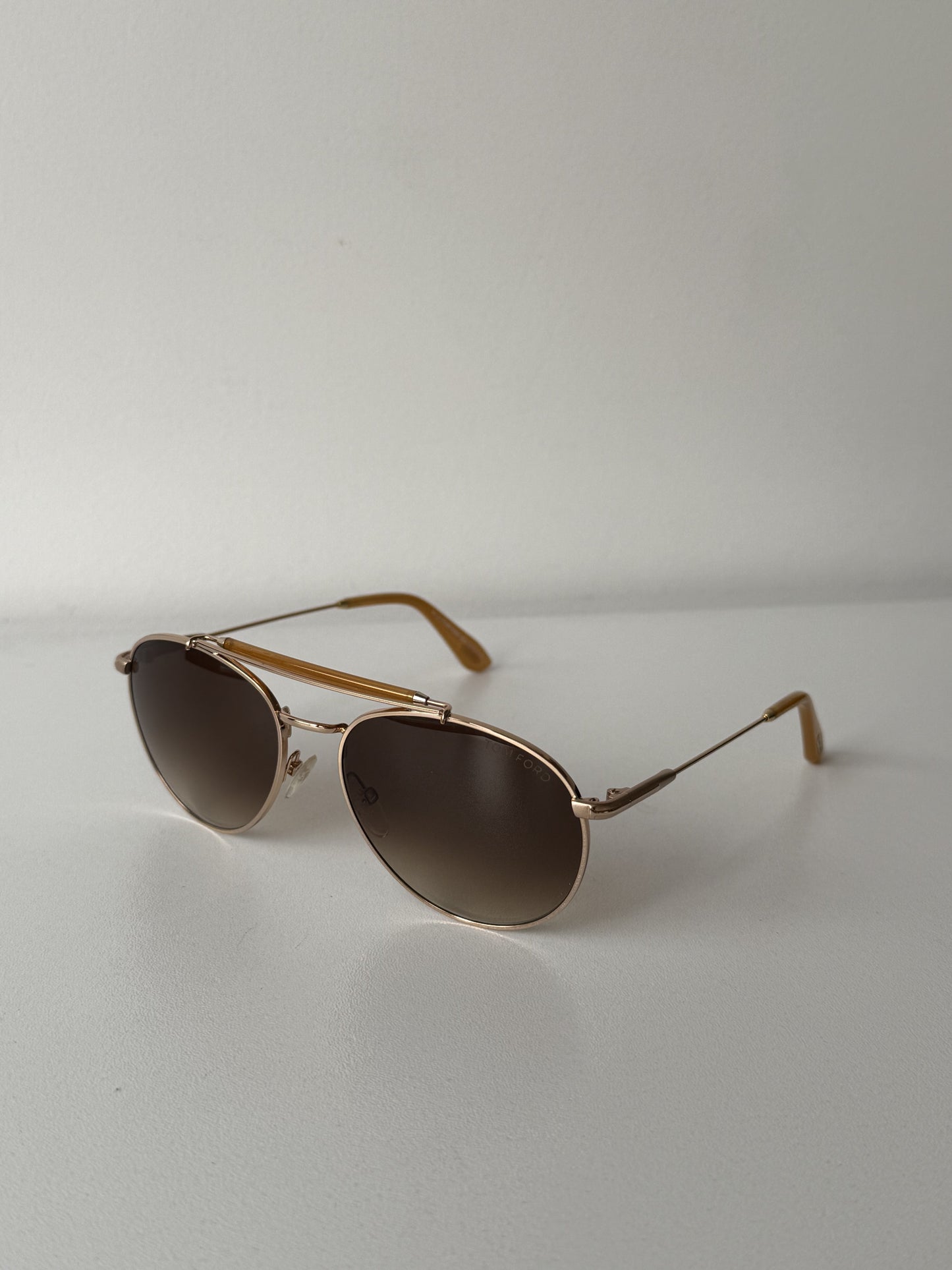 Tom Ford Colin FT0338 Round Sunglasses in Rose Gold Brown