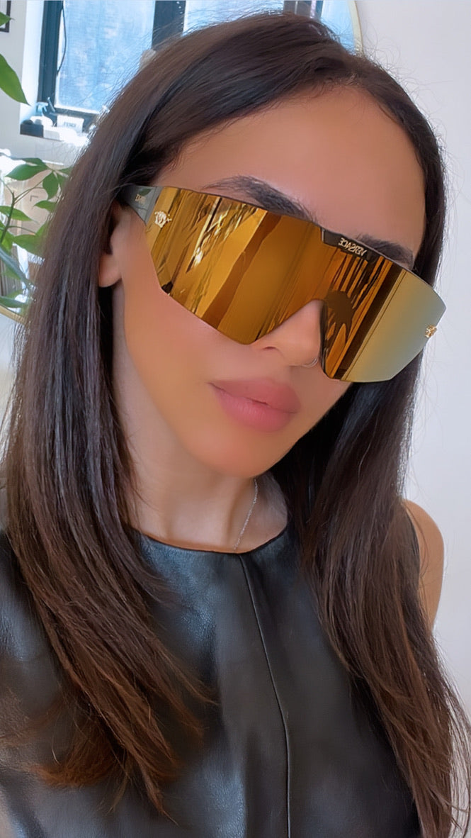 Versace VE4461 2 Lens Shield Sunglasses in Black