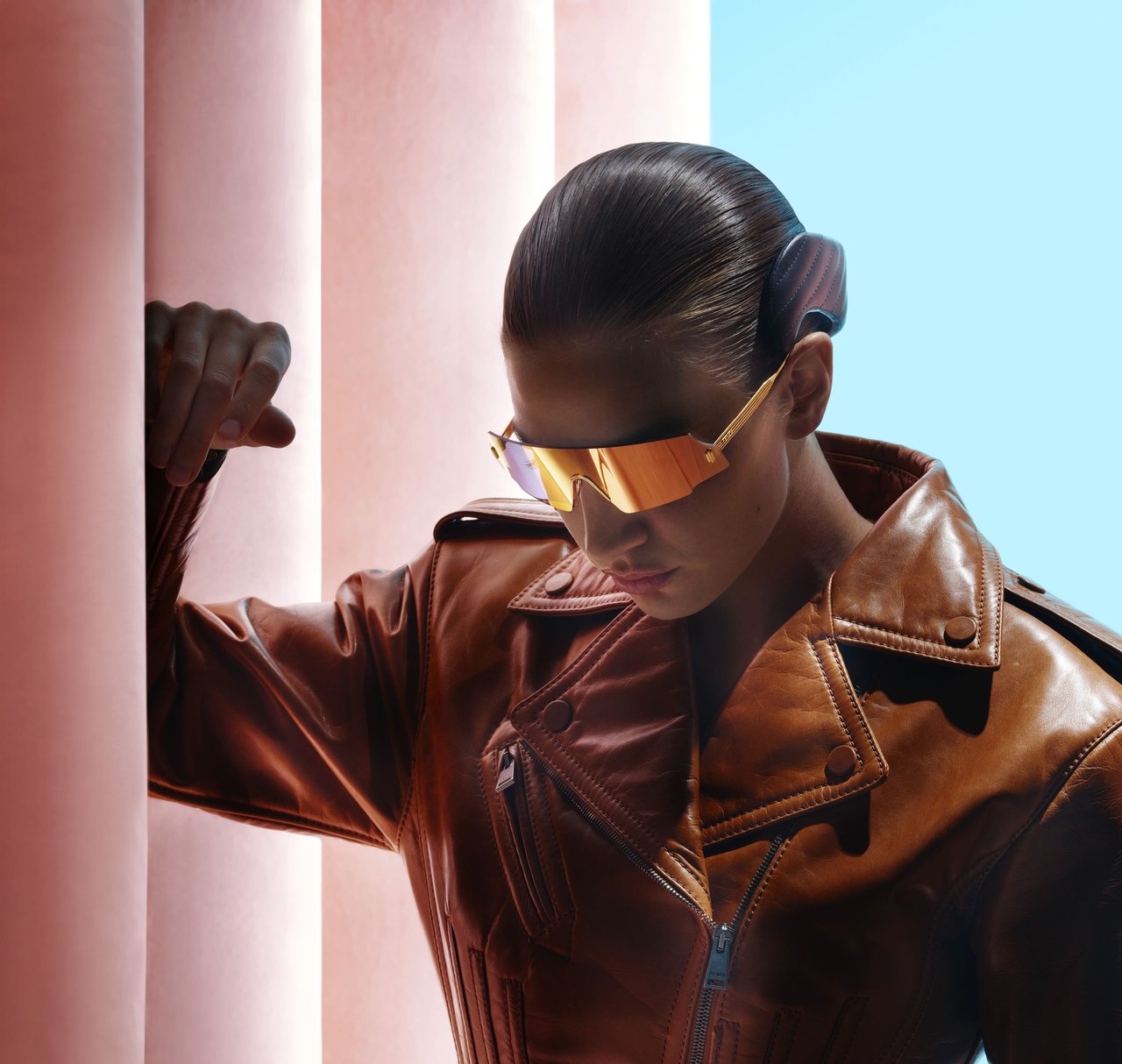 Fendi FF0440/S Forceful Shield Sunglasses in Rose Gold Mirror