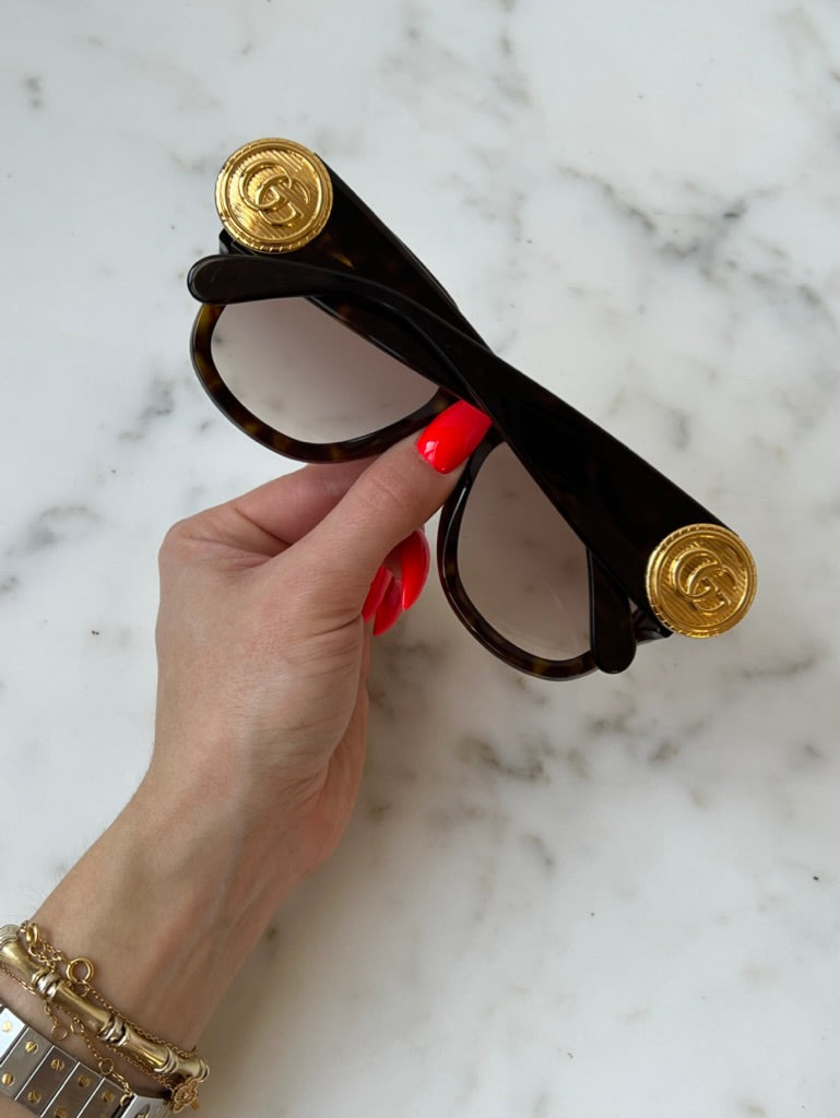 Gucci GG1407S Havana Brown Oversized Sunglasses