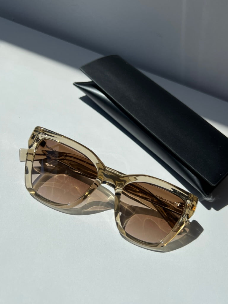 Saint Laurent SL641 Sunglasses in Beige Transparent