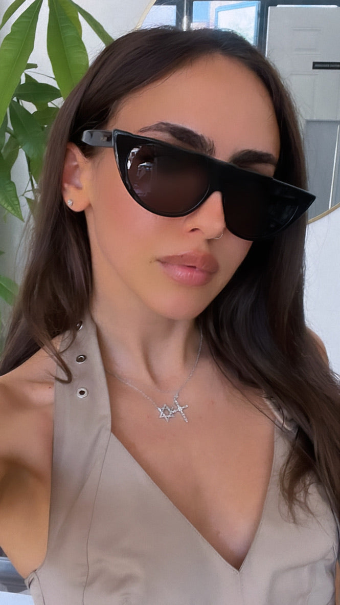 Celine CL40228I Bold Black Cat Eye Sunglasses