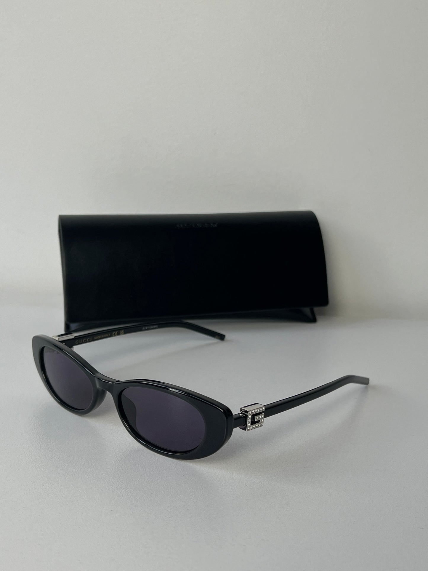 Gucci GG1680S Black Oval Crystal Sunglasses