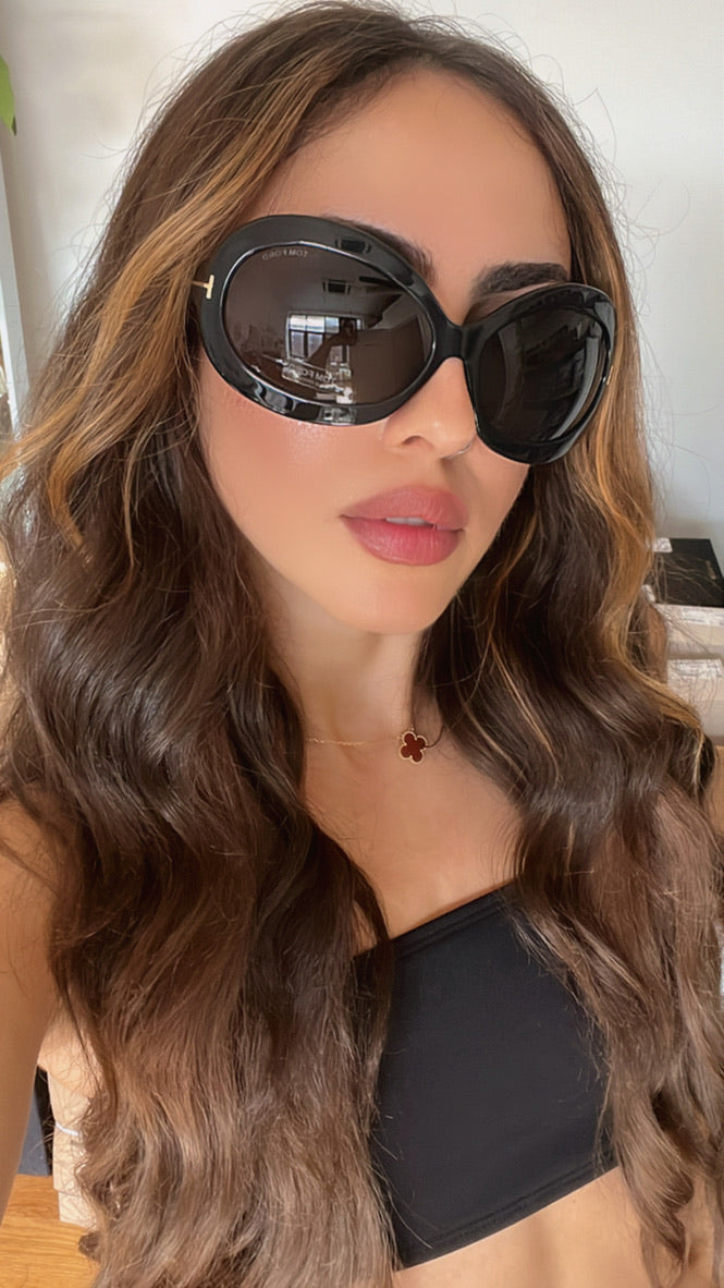 Tom Ford Edie FT0428 Round Wrap Sunglasses