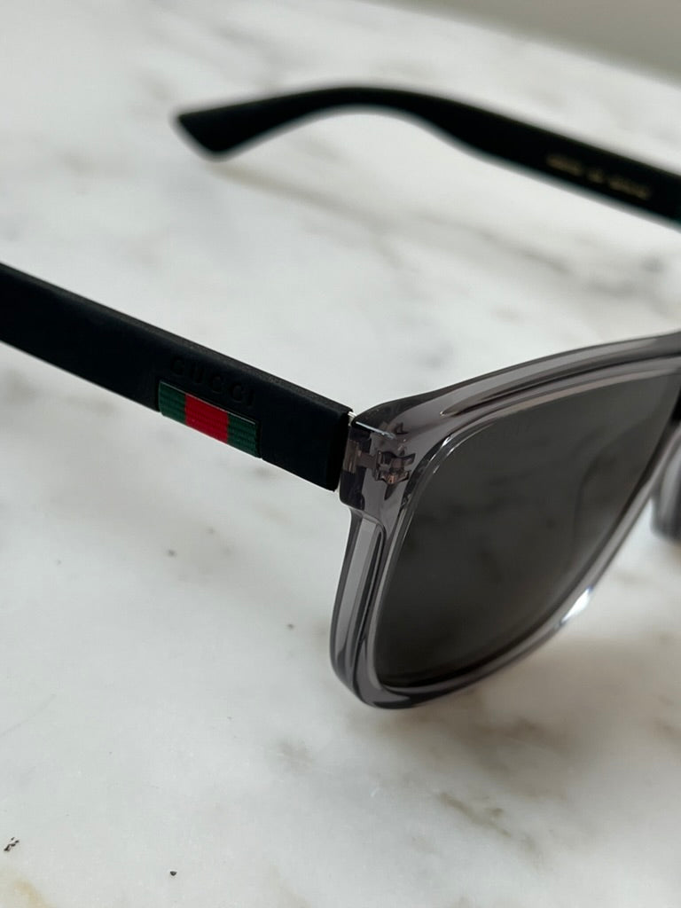 Gucci GG0010S Grey Polarized Unisex Square Sunglasses