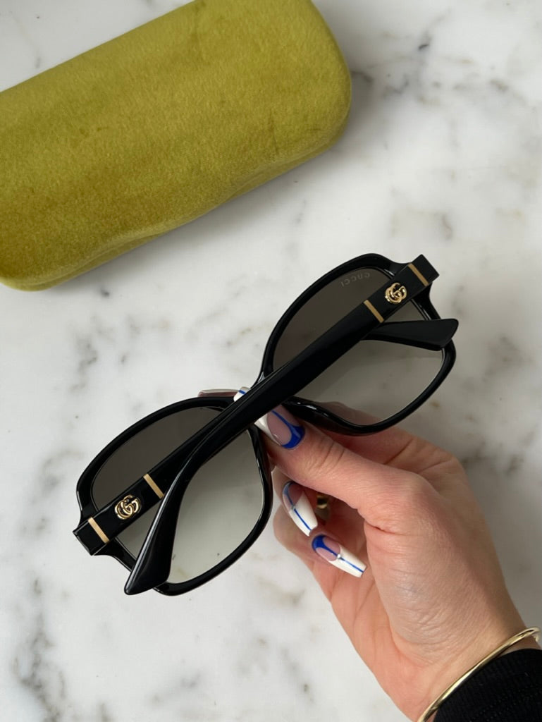 Gucci GG0765SA Marmont Logo Butterfly Sunglasses in Black Gradient Lens