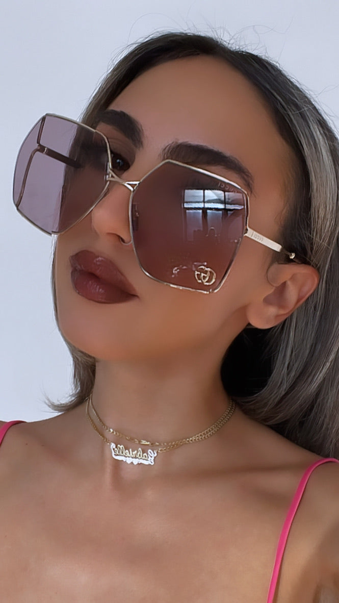 Gucci GG0817S Oversized Marmont Sunglasses in Violet Lens