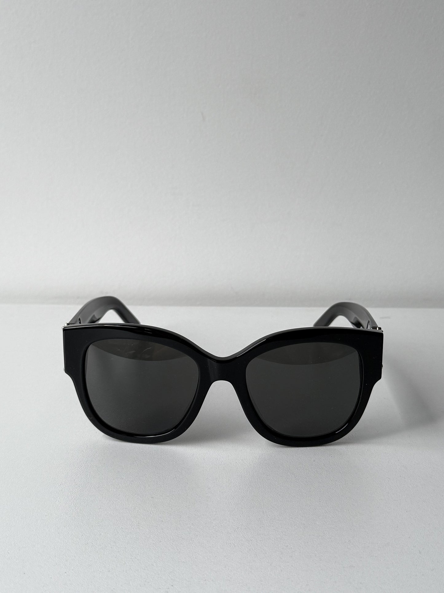 Saint Laurent SLM95/F Thick Rim Cat Eye Sunglasses in Black Gold