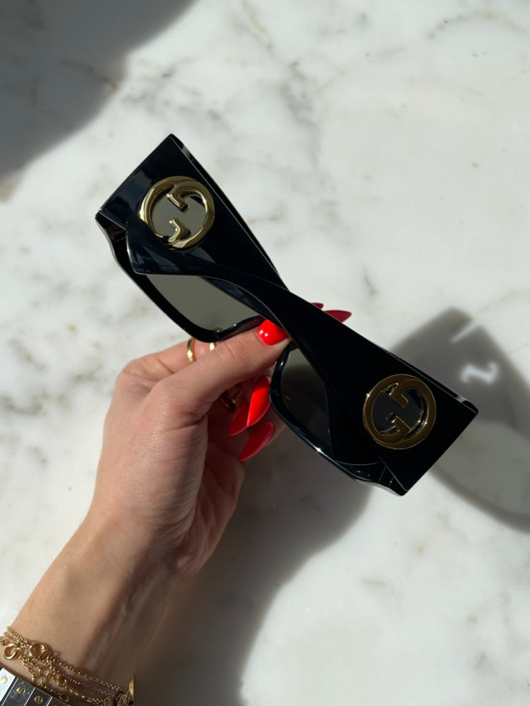 Gucci GG1412S Black Shield Mask Sunglasses