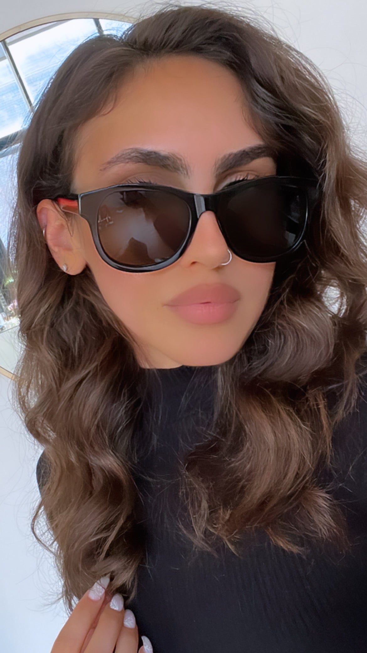 Gucci GG0003SN Polarized Striped Leg Sunglasses