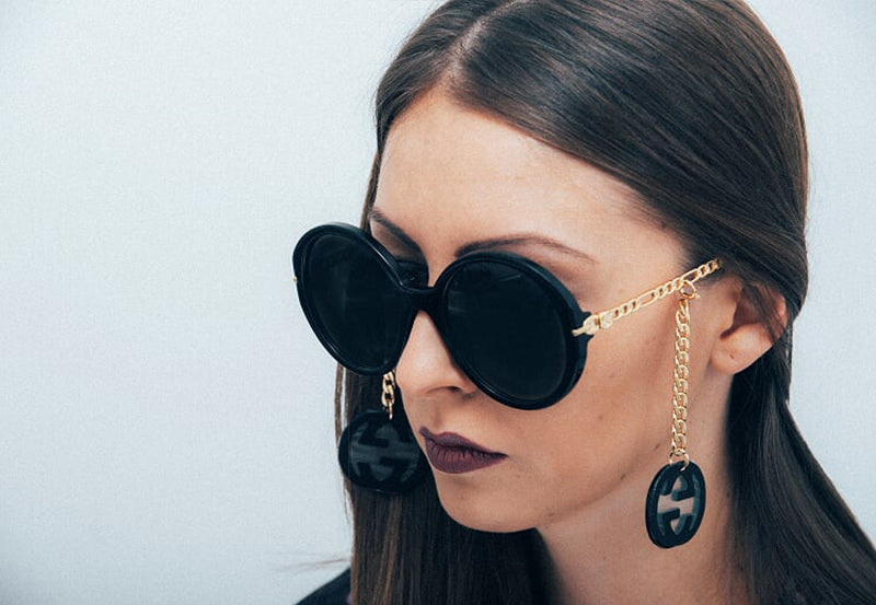 Gucci GG0726S Earring Chain Oversized Sunglasses