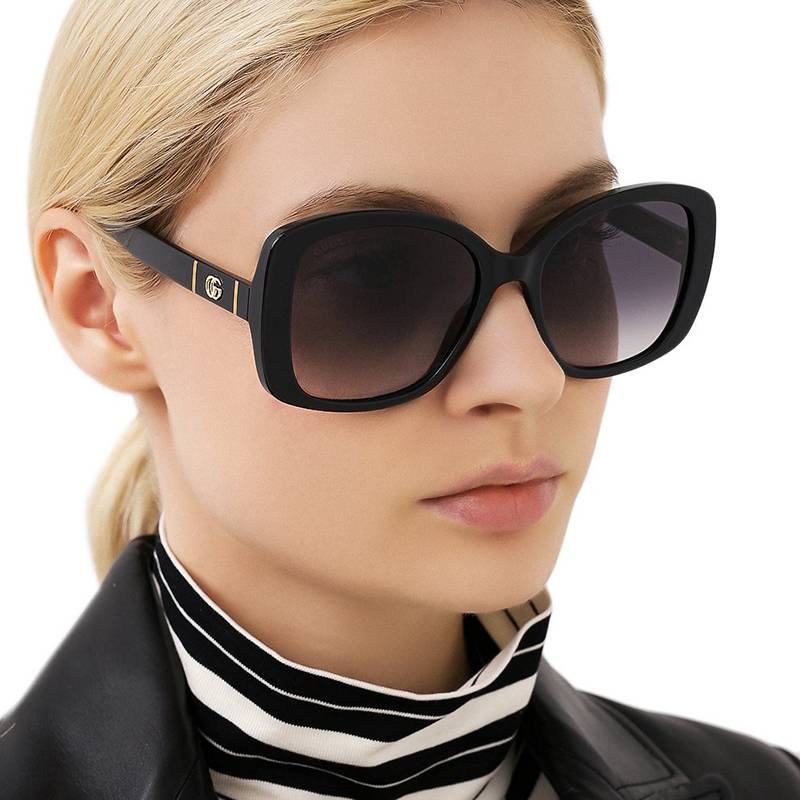 Gucci GG0762S Marmont Logo Butterfly Sunglasses in Black