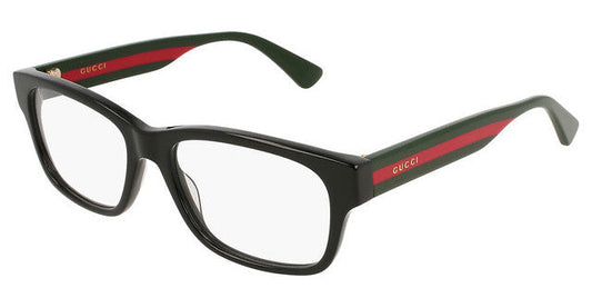 Gucci GG0343O Black Thick Rim Striped Leg Eyeglasses Frames