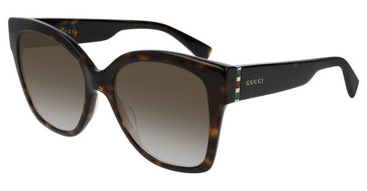 Gucci GG0459S Cat Eye Oversized Havana Brown Sunglasses