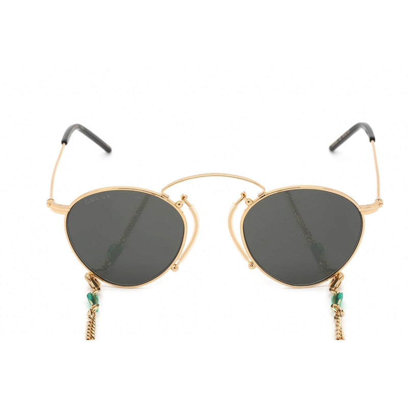 Gucci GG1034S Pince-nez Metal Sunglasses in Gold Chain