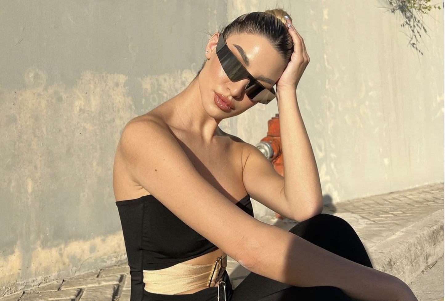 Balenciaga BB0041S Mono Shield Sunglasses in Silver