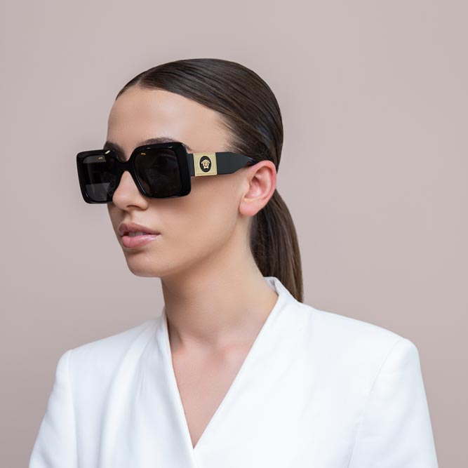 Versace VE4405 Square Sunglasses in Black