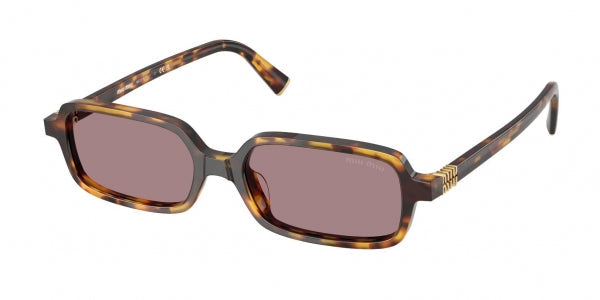 Miu Miu MU11ZS Havana Violet Rectangular Sunglasses