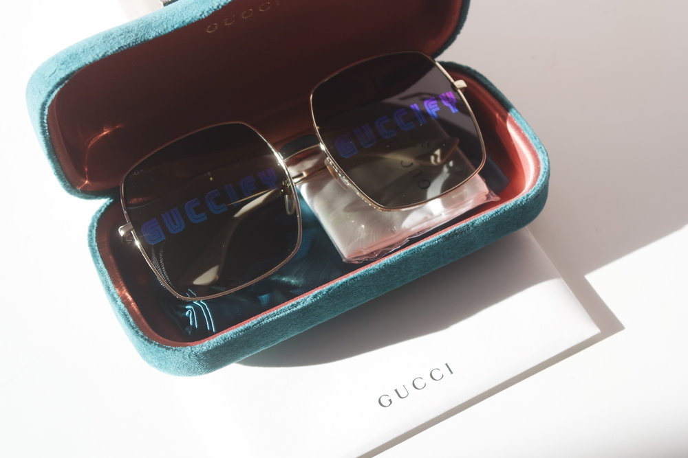 Gucci GG0414S GUCCIFY Mirrored Lens Oversized Sunglasses