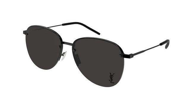 Saint Laurent SL328/K M Metal Logo Round Sunglasses in Black
