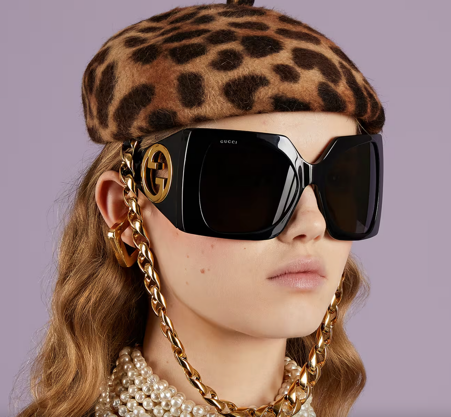 Gucci GG1255S Oversized Mask Black Sunglasses