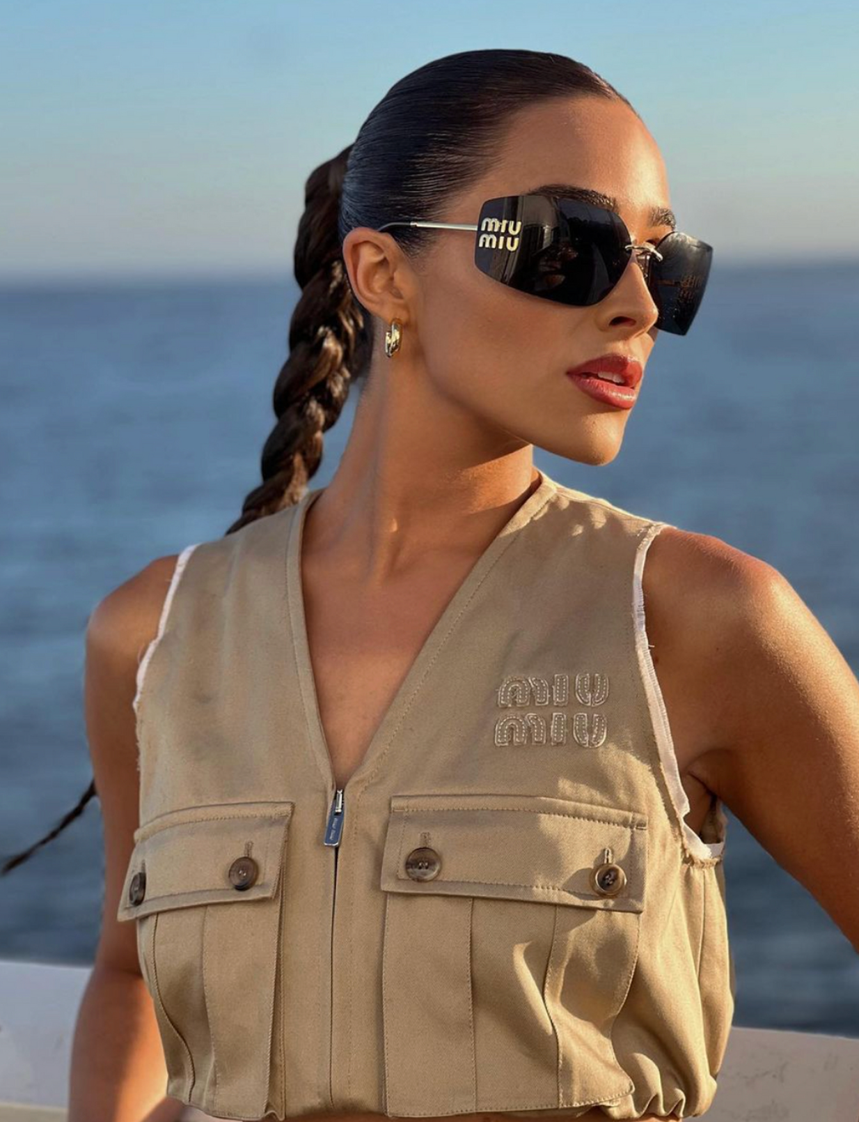 Miu Miu MU54YS Sunglasses in Dark Grey