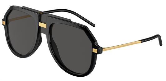Dolce & Gabbana DG6195 Black Aviator Sunglasses