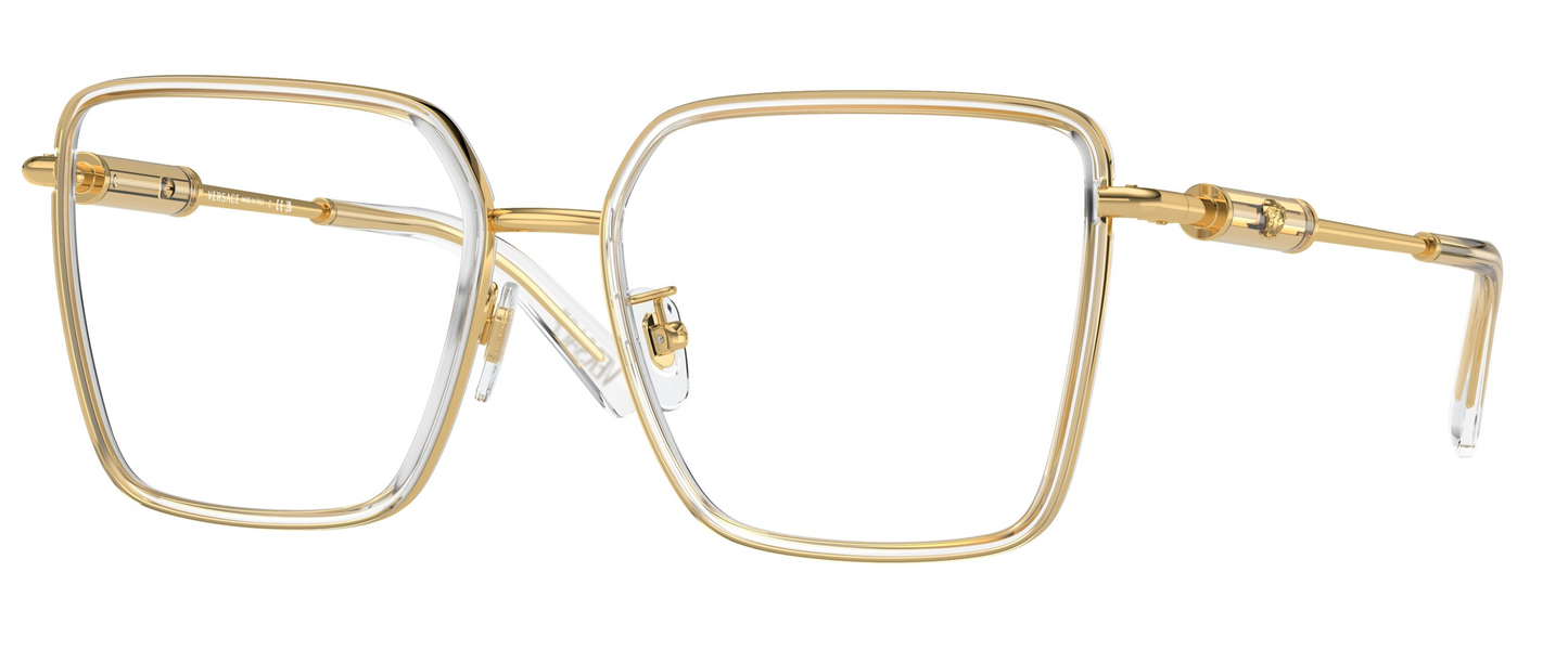 Versace VE1294D Clear Metal Square Frames