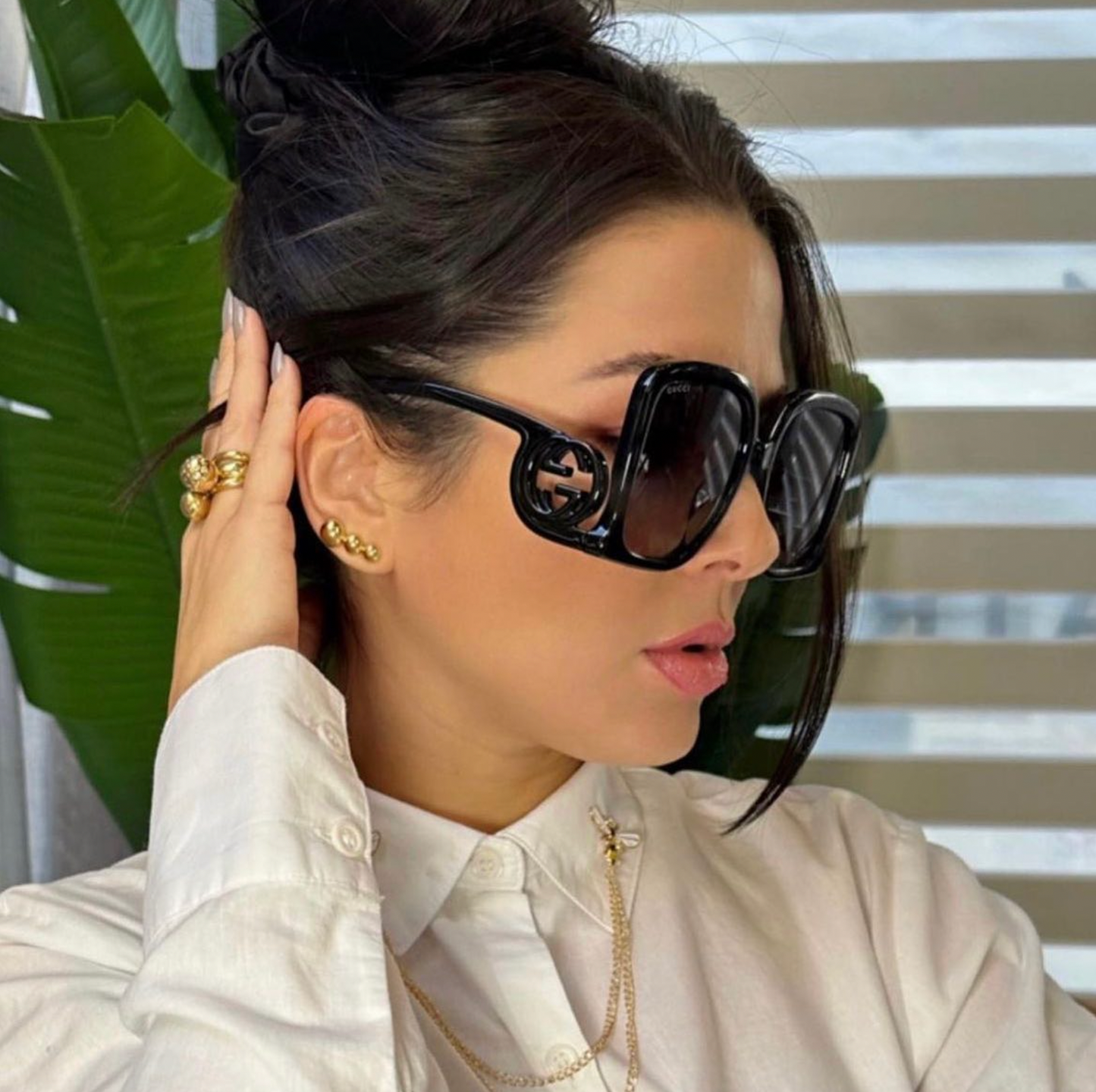 Gucci GG1326S Oversized Square Sunglasses in Black