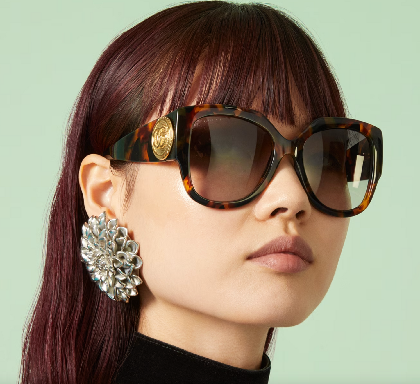 Gucci GG1407S Havana Brown Oversized Sunglasses