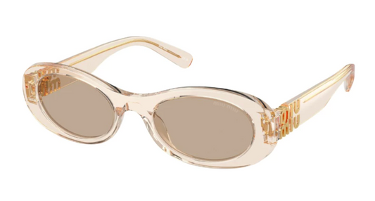 Miu Miu MU06ZS Sand Gold Oval Sunglasses