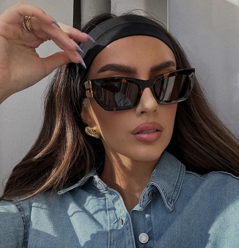 Miu Miu MU09WS Havana Brown Thick Cat Eye Sunglasses