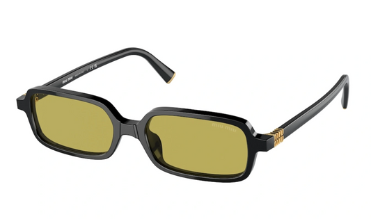 Miu Miu MU11ZS Black Rectangular Sunglasses