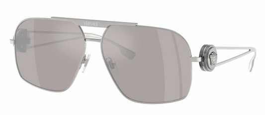 Versace VE2269 Silver Mirror Medusa Aviator Sunglasses