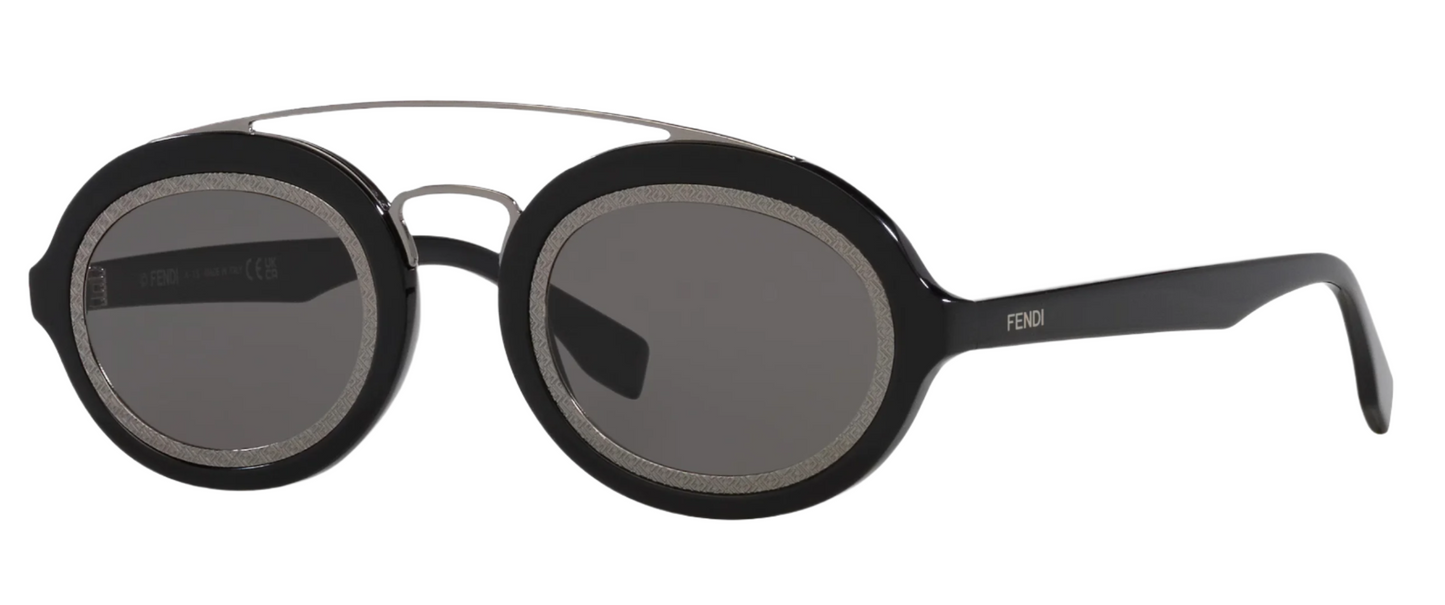 Fendi FF Around FE40094I Round Sunglasses in Black