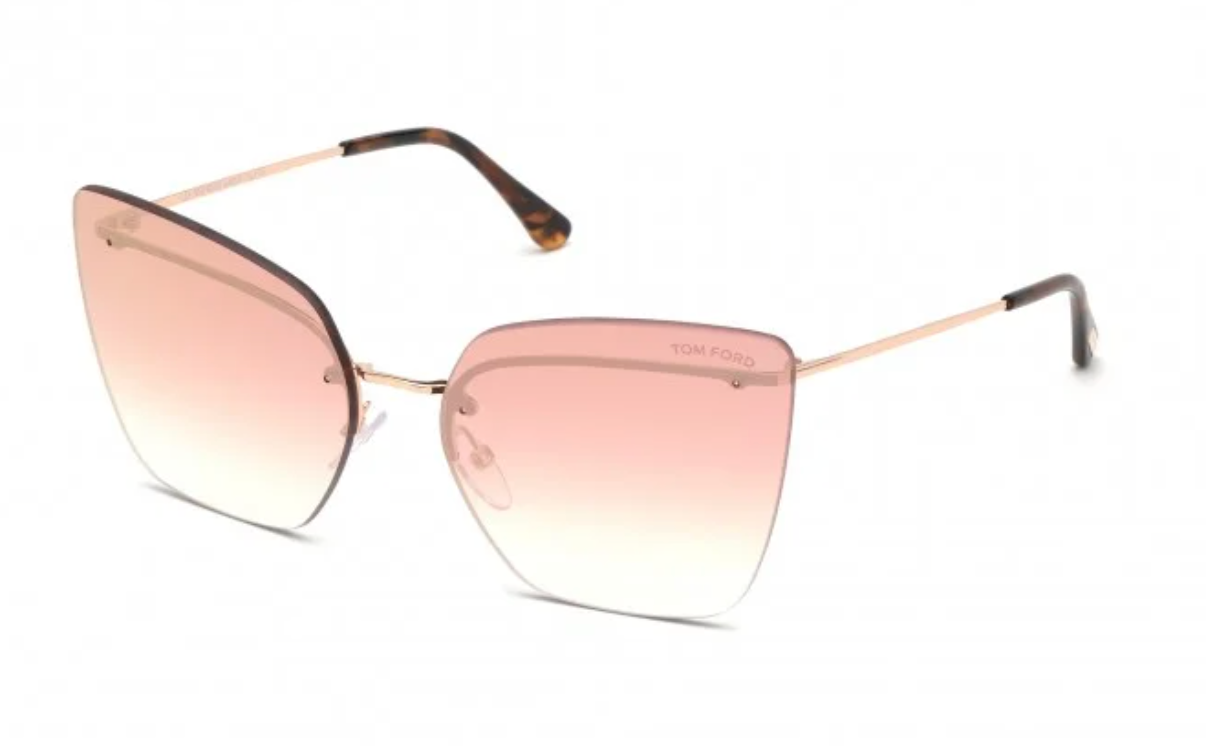 Tom Ford Camilla FT0682 Brown Mirror Cat Eye Sunglasses