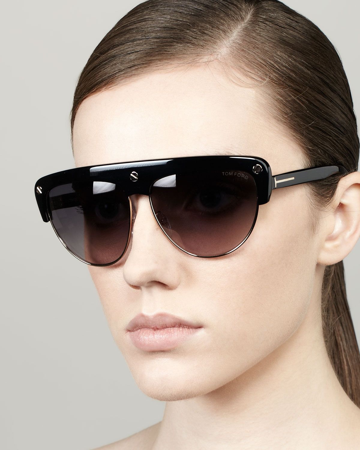 Tom Ford Liane FT0318 Flat Top Sunglasses in Black