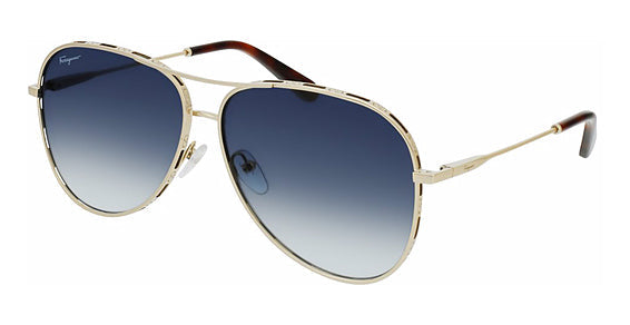 Salvatore Ferragamo SF268S Blue Lens Aviator Sunglasses