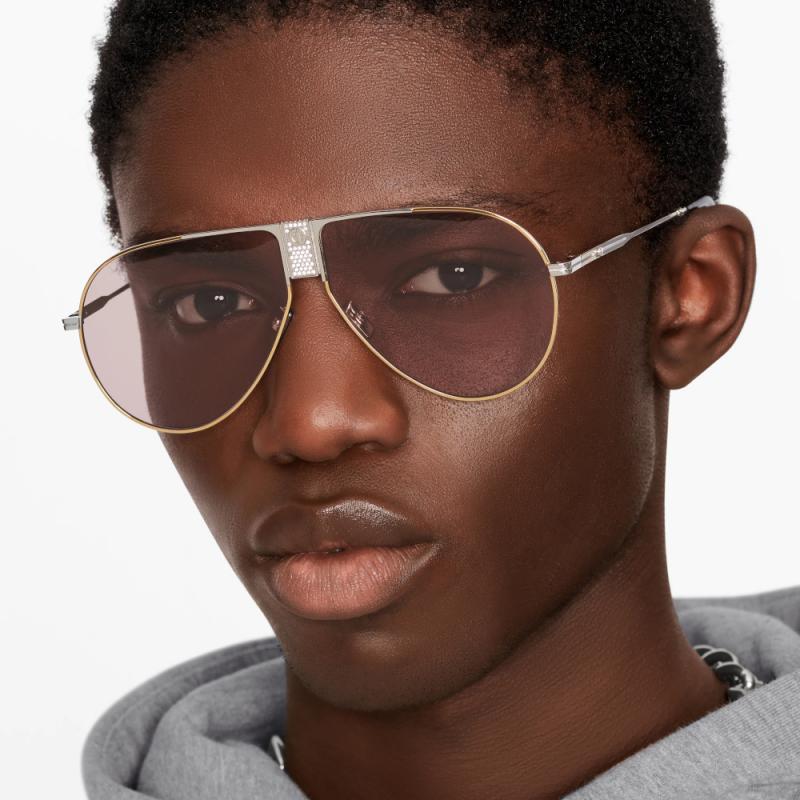 Dior Ice AU Aviator Sunglasses in Palladium Pink