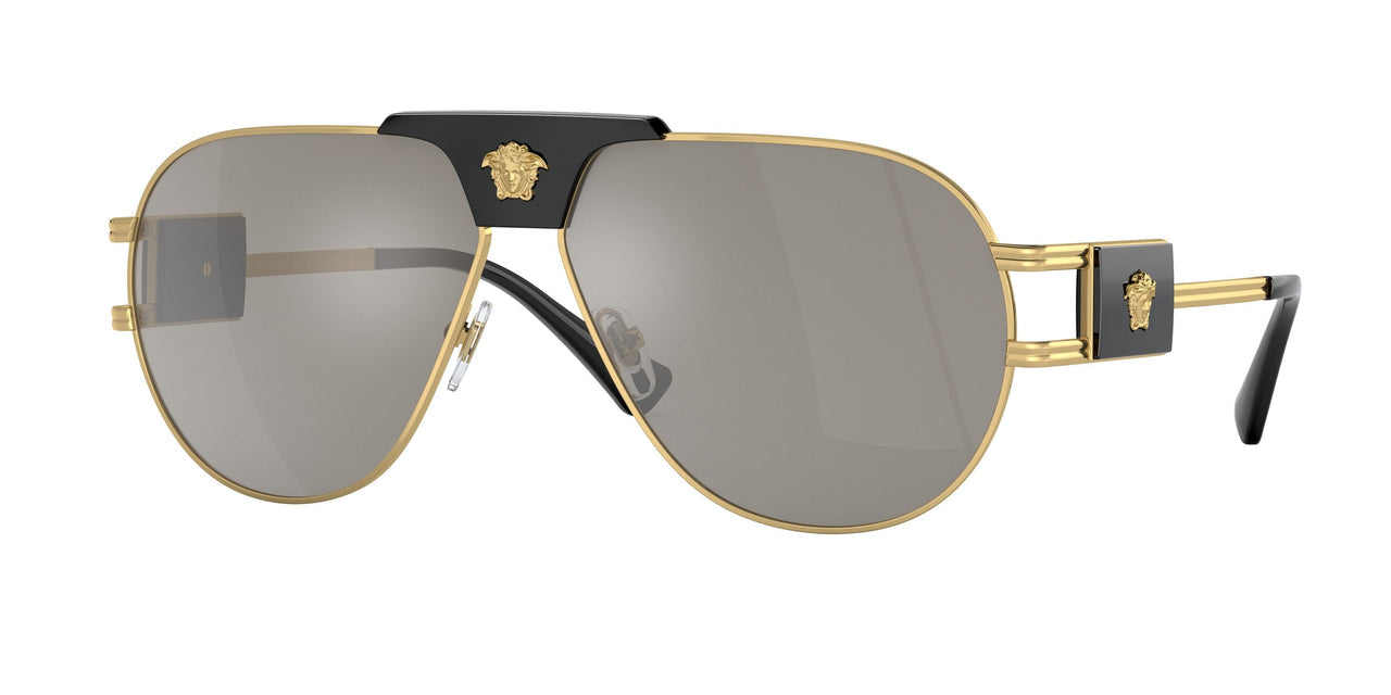 Versace VE2252 Medusa Aviator Sunglasses in Black Mirrored