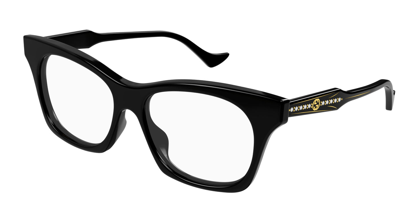 Gucci GG1299O Squared Cat Strass Frames in Black