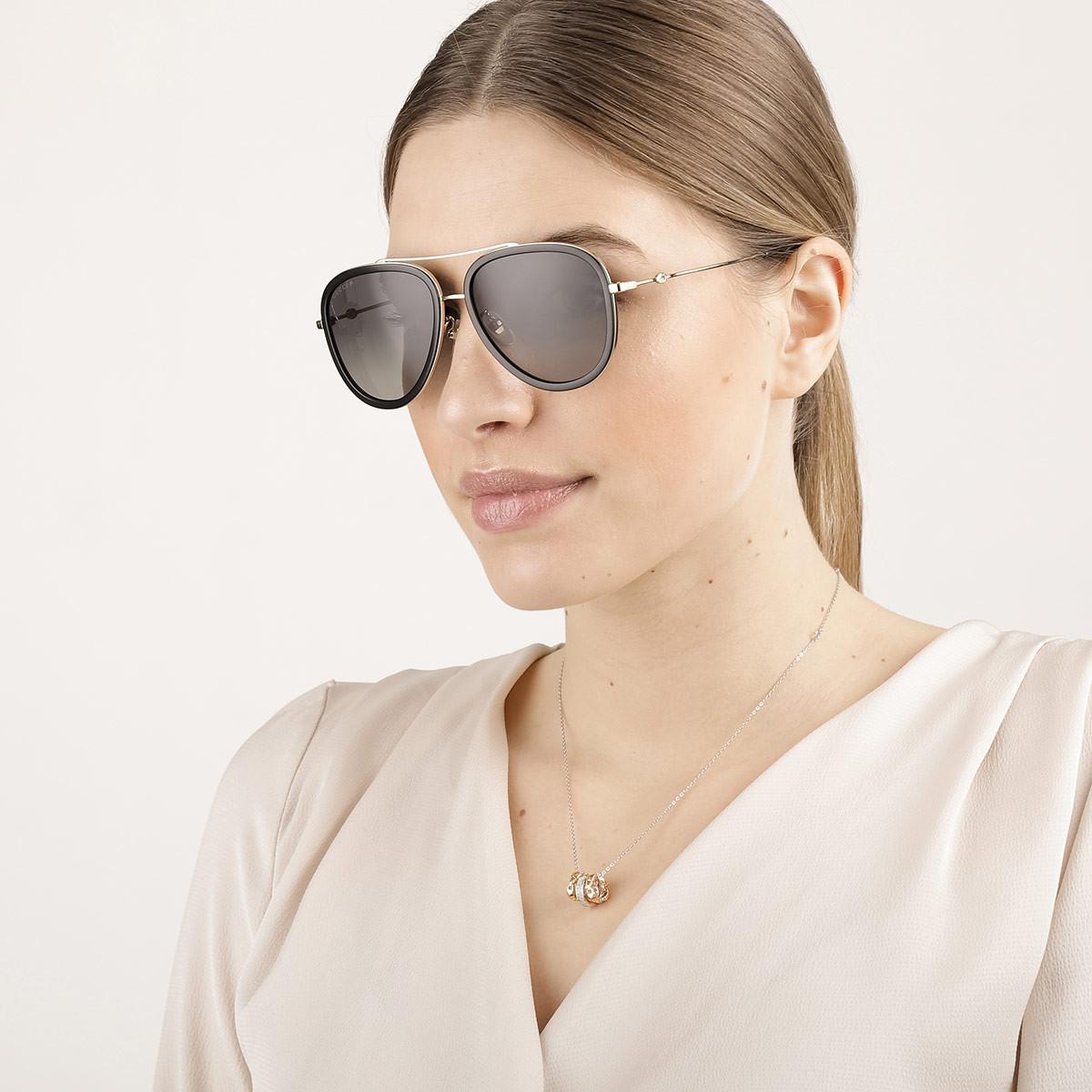 Gucci GG0062S Aviator Sunglasses in Black Polarized