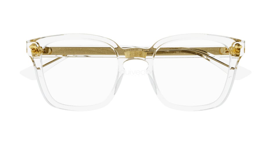 Gucci GG0184O Clear Gold Square Frames