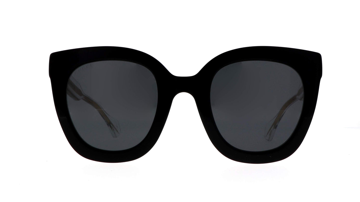 Gucci GG0564S Oversized Rounded Cat Eye Clear Leg Sunglasses