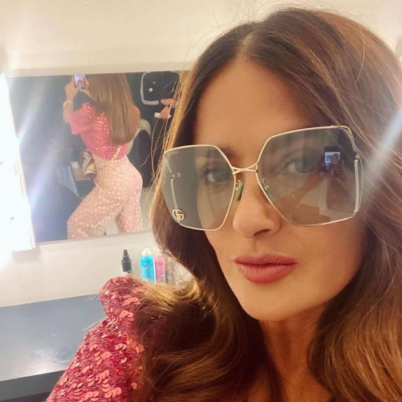 Gucci GG0817S Oversized Square Metal Sunglasses in Green Lens