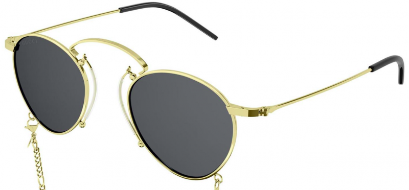 Gucci GG1034S Pince-nez Metal Sunglasses in Gold Chain