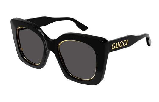 Gucci GG1151S Black Gold Oversized Sunglasses